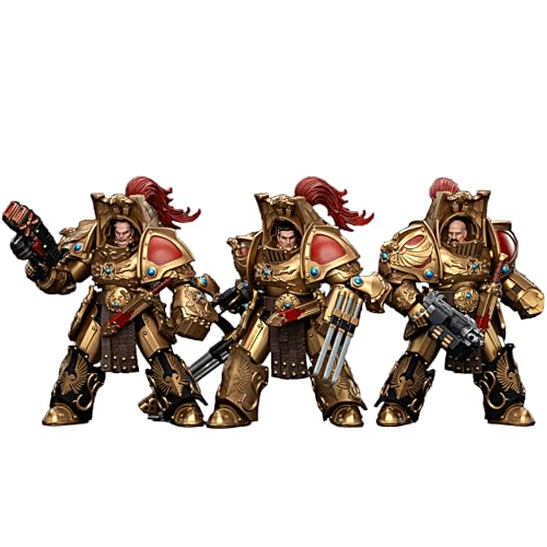 JOYTOY Warhammer 40k 1/18 Actionfigur Legio Custodes Aquilon Terminator Squad Set mit 3 Figuren, Sammlerstück, Spielzeug für Kinder ab 15 Jahren und Erwachsene, 13,7 cm von JOYTOY