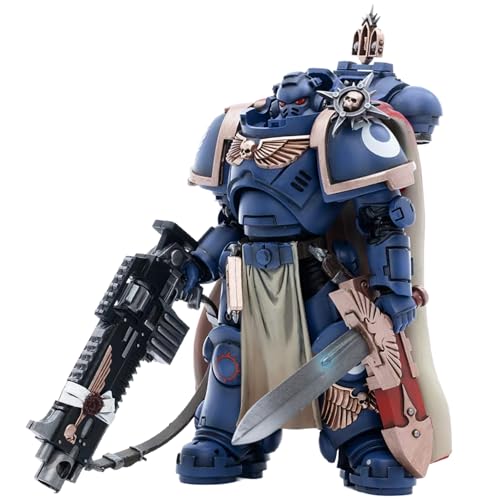JOYTOY Warhammer 40k 1/18 Actionfigur Ultramarines Captain mit meistergefertigtem schwerem Bolzengewehr, 12,5 cm, Sammlerstück, Spielzeug für Kinder ab 15 Jahren und Erwachsene, Vorbestellung von JOYTOY