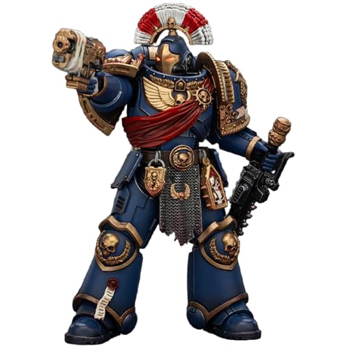 JOYTOY Warhammer 40k 1/18 Actionfigur Ultramarines Relic Secundus Rüstung mit Artificer Bolt Rifle, Kettenschwert und Bolzenpistole, 12,7 cm, Sammlerstück, Spielzeug für Kinder ab 15 Jahren und von JOYTOY