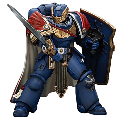 JOYTOY Warhammer 40k 1/18 Actionfigur Ultramarines Victrix Ehrengarde mit Sturmschild und Powerschwert, Sammlerstück, Spielzeug für Kinder ab 15 Jahren und Erwachsene, 12,7 cm Vorbestellung von JOYTOY
