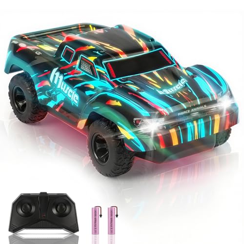 JOYTREKY RC-Auto – Mini-Allrad-Fernsteuerungsauto im Maßstab 1:22 2,4 GHz 40 m Reichweite LED-Karosseriebeleuchtung 15 kmh RC-Rennspielzeug für Jungen im Alter von 4 5 6 7 8 9 12 Jahren – Farbe von JOYTREKY