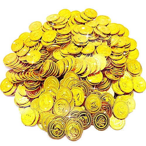 JOYUE 150 Stücke Goldmünzen Kinderspielzeug Piratenparty Dekoration Goldmünzen Piratenschatz für Schatzsuche JOYUE 150 Stücke Goldmünzen Kinderspielzeug Piratenparty Dekoration Goldmünzen Piratenschatz für Schatzsuche von JOYUE