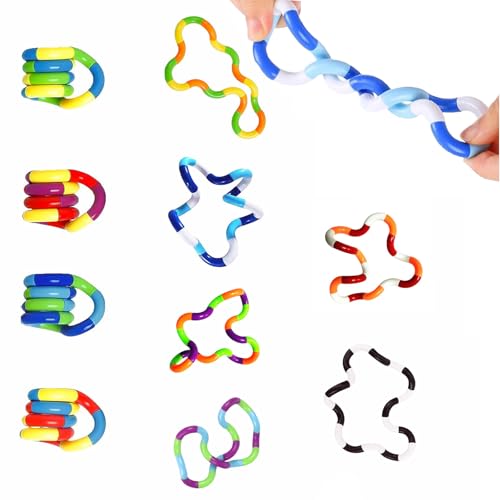JOYVOVO 10 Stück Tangle Fidget Toy, Autism Fingers Tangle Fidget Twister Fidgets Toy, Stimming Sensory Stressabbau Twister Spielzeug Stimulieren und Still für Kinder und Erwachsene von JOYVOVO