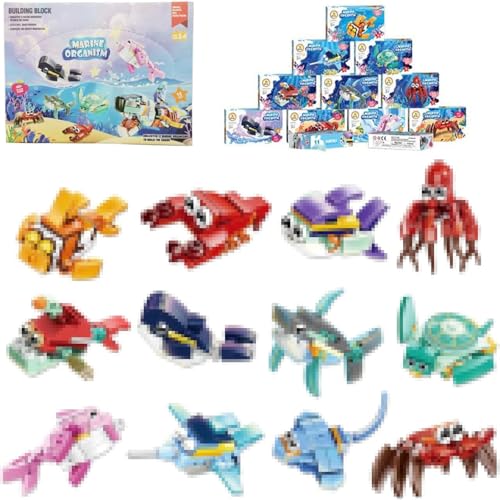 JOYVOVO 12 Stück Mitgebsel Kindergeburtstag Gastgeschenke Baustein Spielzeug, Party Animals Bausteine Spielzeug, Tier Bausets für Klassenpreise Geburtstagsfeiern Rückgabe-Geschenke, Kinder 4-12 Jahre von JOYVOVO