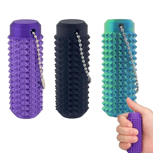 JOYVOVO 3pcs Pain Fidget Spiky Grippie Stim Schlüsselanhänger, Venting Key Pendant for Anxiety Relief Positive, stacheliger Grippie-SIM-Schlüsselanhänger, Anti Stress Sensorik Spielzeug Erwachsene von JOYVOVO