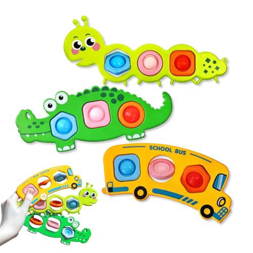 JOYVOVO 3pcs Silikon Push und Pop Bubble Sensorisches Spielzeug, Pop It Bubble Sensory Fidget Toy, Bubble Popet Antistress Relief Angst Autismus Montessori Squeeze Toys für Jungen Mädchen Kleinkinder JOYVOVO 3pcs Silikon Push und Pop Bubble Sensorisches Spielzeug, Pop It Bubble Sensory Fidget Toy, Bubble Popet Antistress Relief Angst Autismus Montessori Squeeze Toys für Jungen Mädchen Kleinkinder von JOYVOVO