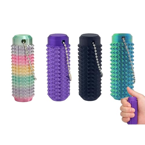 JOYVOVO 4pcs Pain Fidget Spiky Grippie Stim Schlüsselanhänger, Venting Key Pendant for Anxiety Relief Positive, stacheliger Grippie-SIM-Schlüsselanhänger, Anti Stress Sensorik Spielzeug Erwachsene JOYVOVO 4pcs Pain Fidget Spiky Grippie Stim Schlüsselanhänger, Venting Key Pendant for Anxiety Relief Positive, stacheliger Grippie-SIM-Schlüsselanhänger, Anti Stress Sensorik Spielzeug Erwachsene von JOYVOVO