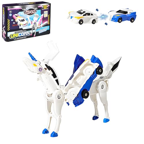 JOYVOVO Auto-Transformator Einhorn, Transformierendes Auto Roboter Spielzeug, Magischer Fliegender Flügel Pegasus Kombination, Spielzeuggeschenke für Jungen und Mädchen, Perfekt für Den Kindertag von JOYVOVO