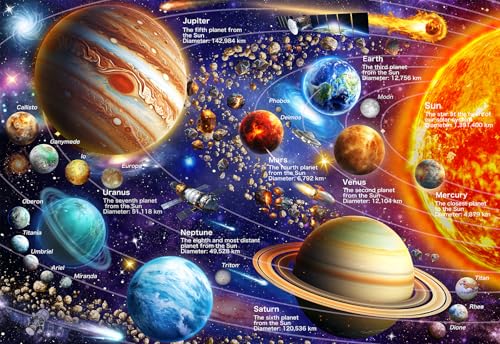 JOYZEXY 100-teiliges Puzzle für Kinder von 4 bis 8 Jahren, Sonnensystem, 100 Teile für Jungen und Mädchen von 4-6 Jahren, 5-8 Jahren JOYZEXY 100-teiliges Puzzle für Kinder von 4 bis 8 Jahren, Sonnensystem, 100 Teile für Jungen und Mädchen von 4-6 Jahren, 5-8 Jahren von JOYZEXY