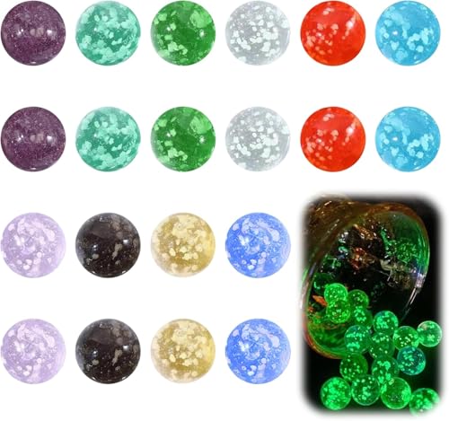 JOZMMZEOOA Glasmurmeln,20 Getreide Leuchtmurmeln 16 MM Spiel Bunte Kugeln Murmeln Leuchten im Dunkeln Murmelspiel Glas Murmeln Bunt,für Murmelspiel Kinder Marmorbahn-Spiel Heimdekoration JOZMMZEOOA Glasmurmeln,20 Getreide Leuchtmurmeln 16 MM Spiel Bunte Kugeln Murmeln Leuchten im Dunkeln Murmelspiel Glas Murmeln Bunt,für Murmelspiel Kinder Marmorbahn-Spiel Heimdekoration von JOZMMZEOOA
