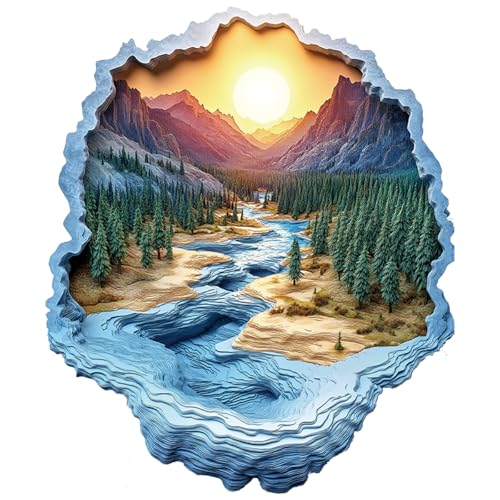 Einzigartiges Wald-Boutique-Puzzle - Lebendige Mischfarben, Robuste Holzkonstruktion, Bildungspuzzle für Erwachsene, Geburtstage, Halloween, Weihnachten, Puzzles, Ästhetik von JOZYSH
