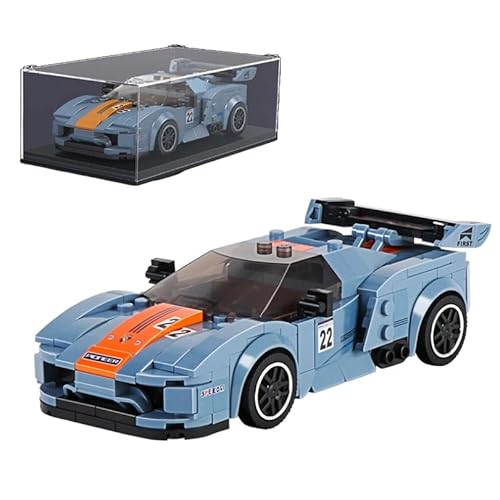 JP BR1CKS - Mould King 27005 Technik Speed Champions Rennwagen Bausteine mit Acryl-Vitrine 918 RSR Sportwagen Klemmbausteine Modellautos zum Sammeln (330 Teile) von JP BR1CKS