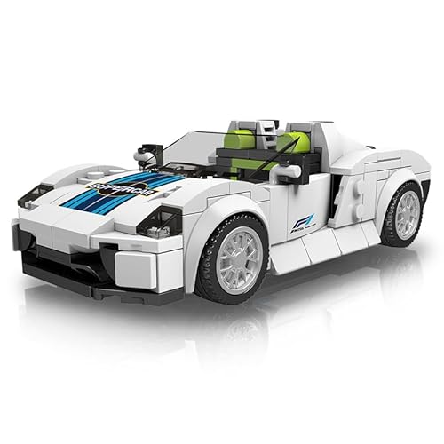 JP BR1CKS - Mould King 27044 Technik Speed Champions Sport Rennwagen Bausteine mit Acryl-Showcase 918 Sportwagen Klemmbausteine Modellautos zum Sammeln (338 Teile) von JP BR1CKS