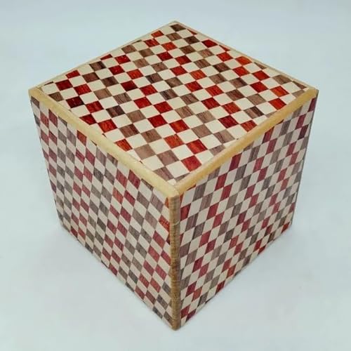 Ichimatsu Yosegi-Würfel-Puzzle-Box, Sammlerstück, 85 mm, japanische Himitsu-Bako-Trickbox für Erwachsene, ab 14 Jahren von JP GAMES LTD