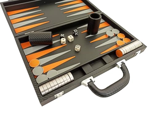Italfama, luxuriöses Backgammon-Aktentaschen-Set aus Carbon-Imitat, für 2 Spieler, ab 14 Jahren, hergestellt in Italfama, 37,5 x 24,5 cm geschlossen Italfama, luxuriöses Backgammon-Aktentaschen-Set aus Carbon-Imitat, für 2 Spieler, ab 14 Jahren, hergestellt in Italfama, 37,5 x 24,5 cm geschlossen von JP GAMES LTD