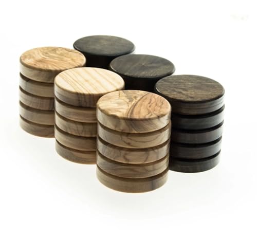 JP GAMES LTD Luxuriöses Manopoulos Backgammon-Set aus Olivenholz, Premium-Set, handgefertigt in Griechenland von Experten von JP GAMES LTD