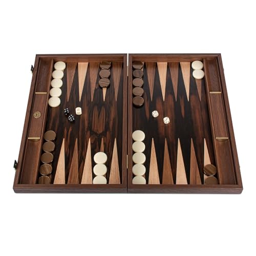 Luxus Manopoulos Handgefertigtes Ebenholz-Makassar-Backgammon-Set, Perlmuttkaros – Premium-Set, handgefertigt in Griechenland von Experten, 48 x 26 cm, geschlossen, Erwachsene ab 14 Jahren Luxus Manopoulos Handgefertigtes Ebenholz-Makassar-Backgammon-Set, Perlmuttkaros – Premium-Set, handgefertigt in Griechenland von Experten, 48 x 26 cm, geschlossen, Erwachsene ab 14 Jahren von JP GAMES LTD