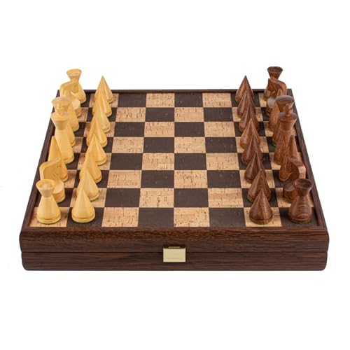 Luxus Manopoulos Schachset aus Naturkork, mit modernen Holzschachfiguren – Premium-Set, handgefertigt in Griechenland von Experten (40 cm), Erwachsene ab 14 Jahren von JP GAMES LTD