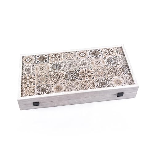 Manopoulos Marokkanisches Mosaik-Backgammon-Set, Dame, Premium-Set, handgefertigt in Griechenland von Experten, 48 x 26 cm, geschlossen, Erwachsene ab 14 Jahren Manopoulos Marokkanisches Mosaik-Backgammon-Set, Dame, Premium-Set, handgefertigt in Griechenland von Experten, 48 x 26 cm, geschlossen, Erwachsene ab 14 Jahren von JP GAMES LTD