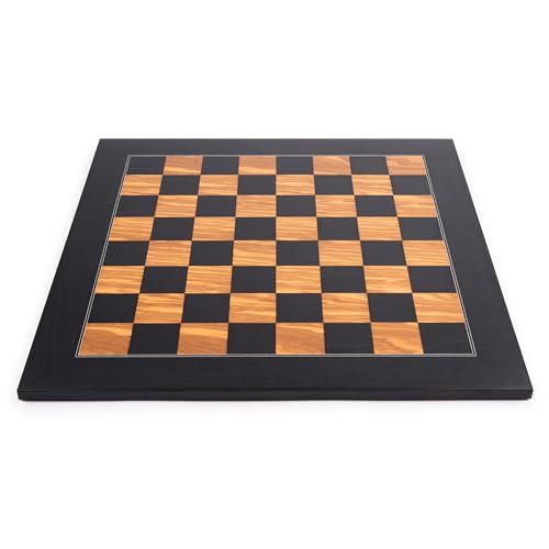 Rechapados Ferrer, Deluxe-Schachbrett, 50 cm, Schwarz, Olivgrün (1139), luxuriöses Schachbrett, hergestellt in Barcelona von Experten von JP GAMES LTD