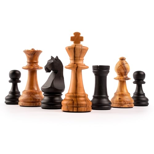 Rechapados Ferrer, Deluxe-Schachfiguren, Schwarz, Olivgrün, 1139, luxuriöses Schachmann-Set, hergestellt in Barcelona von Experten (Brett nicht im Lieferumfang enthalten), für Erwachsene ab 14 Jahren von JP GAMES LTD