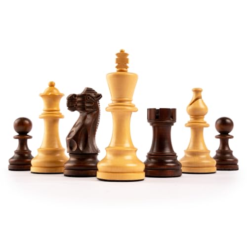 Rechapados Ferrer Deluxe Schachfiguren aus schwarzem Mahagoni (1030), luxuriöses Schachmann-Set, hergestellt in Barcelona von Experten (Brett nicht im Lieferumfang enthalten), für Erwachsene ab 14 von JP GAMES LTD