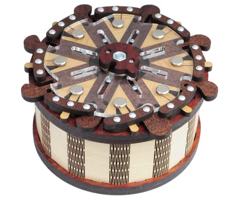 JP GAMES LTD Steuerrad Puzzle Box - Holz & Aluminium - Puzzle Box - Antik - Experte - ab 14 Jahren von JP GAMES LTD