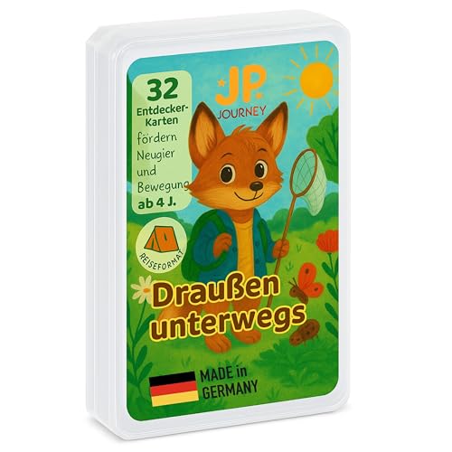 Entdeckerkarten für Kinder ab 4 Jahren – 32 Outdoor-Aufgaben zum Forschen & Entdecken in Wald, Park & Garten I Natur-Spiel für Mädchen & Jungen I Lernspiel & Geschenk I Reiseformat im Etui Entdeckerkarten für Kinder ab 4 Jahren – 32 Outdoor-Aufgaben zum Forschen & Entdecken in Wald, Park & Garten I Natur-Spiel für Mädchen & Jungen I Lernspiel & Geschenk I Reiseformat im Etui von JP Journey
