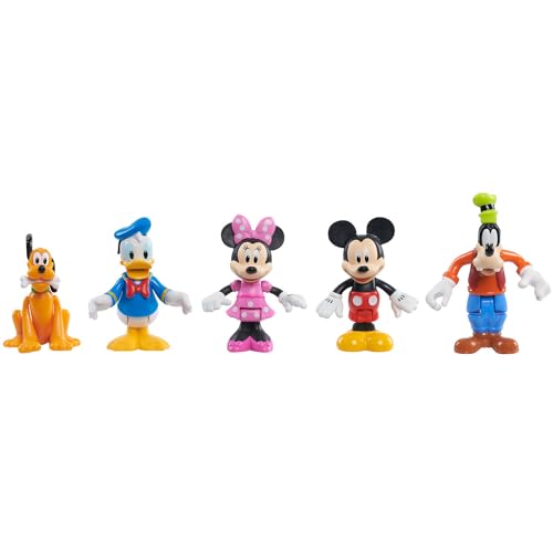 Disney Junior Mickey Mouse bewegliche Sammelfiguren 5-Pack: Mickey Mouse, Minnie Mouse, Donald Duck, Goofy, Pluto, ab 3 Jahren, Just Play von Disney