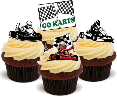 Essbare Kuchendekoration mit Karting-Mix, 12 Stück Essbare Kuchendekoration mit Karting-Mix, 12 Stück von JPS