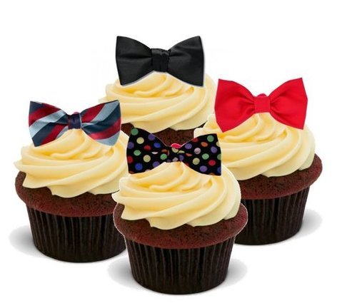 FLIEGE MISCHUNG - 12 essbare hochwertige stehende Kuchen Toppers - BOW TIE MIX von JPS
