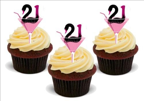 JPS Lustiges Pferd mit 12 essbaren Kuchendekorationen – Funny Laughing Horse 12 Edible Standup Premium Wafer Cake Toppers von JPS