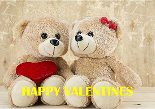 Tortenaufsatz mit zwei verliebten Teddybären, zum Valentinstag, Valentinstag, Feiern, Geburtstag, Party, A4, leicht abziehbar von JPS