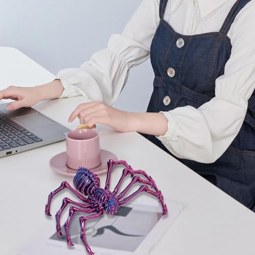 3D Gedrucktes Spinnenspielzeug, Gelenkspinne,Bewegliche Gefälschte Figuren - Stressabbau Schreibtischspielzeug für Erwachsene, für Halloween und Weihnachten Geburtstag von JPSDOWS