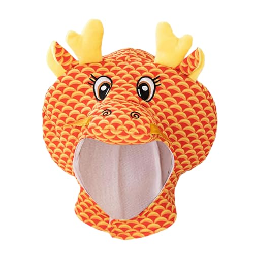 JPSDOWS Drachenkostüm, niedliche Tier-Kopfbedeckung | Chinesisches Neujahrs-Cartoon-Kopfbedeckung - Niedliche Tierkreis-Kopfbedeckung für Halloween, Rollenspiel, Theateraufführungen von JPSDOWS