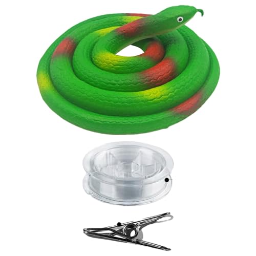 JPSDOWS Fake Snake Streich, Fake Snake - Realistisches Schlangenspielzeug | Clip-on-Snake-Streich, Snake-on-A-String-Streich, Golf-Schlangenstreich mit Schnur und Clip, Snake-Streich von JPSDOWS