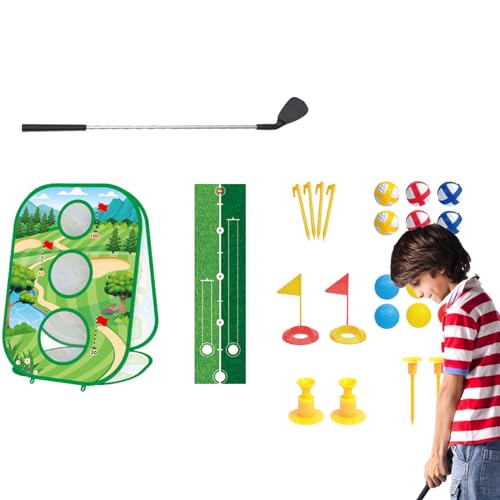 JPSDOWS Golfset für Kinder,Kindergolfset - Golf-Übungsset,Sport-Outdoor-Spielzeug, lustiges Golfspiel, Sport-Golfspielzeug, Golfball-Spielset für Jungen und Mädchen im Alter von 3–8 Jahren von JPSDOWS