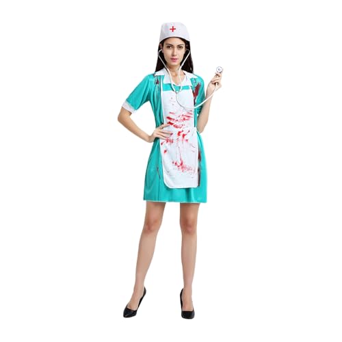 JPSDOWS Halloween-Kostüm Blutiger Doktor Zombie Krankenschwester Halloween für Erwachsene Cosplay Kostüm für medizinische Themenpartys Unisex JPSDOWS Halloween-Kostüm Blutiger Doktor Zombie Krankenschwester Halloween für Erwachsene Cosplay Kostüm für medizinische Themenpartys Unisex von JPSDOWS