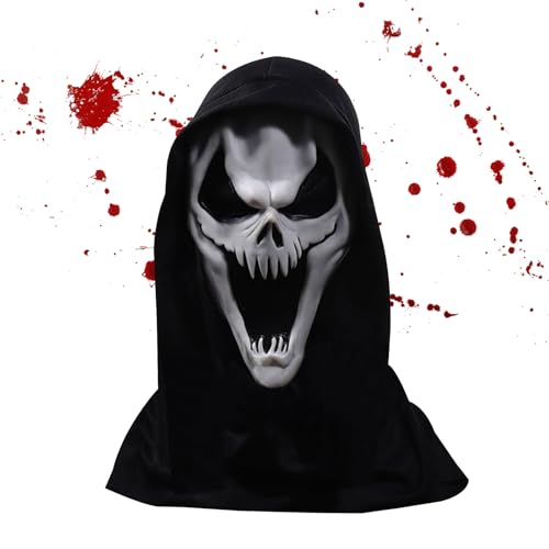 JPSDOWS Horror Maske,Vollkopfmaske - Totenkopf Kostümzubehör Verkleidung Requisiten Für Theater Bühne Show Fest Karneval Feier Cosplay Maskenball Party von JPSDOWS