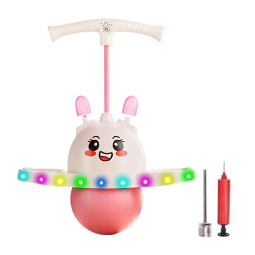 JPSDOWS Hüpfbälle mit Griffen für Kinder – Balanceboard mit Springstange, verstellbarer Springer mit Hasenohren für Indoor-Aktivitäten Kinder und Erwachsene von JPSDOWS