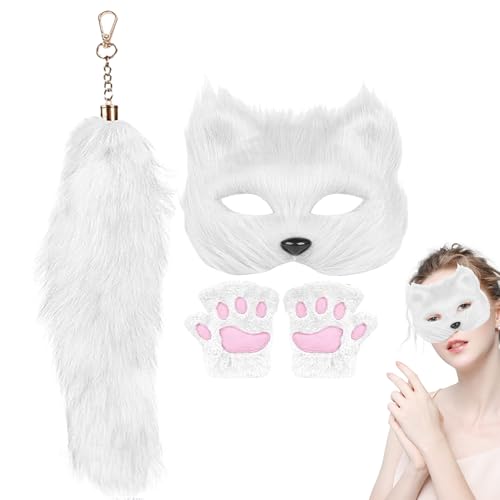 JPSDOWS Kostüm für Erwachsene – Halloween-Kostüme – Zubehör Rollenspiel Handschuhe Schwanz Maske für Halloween Cosplay Masken von JPSDOWS