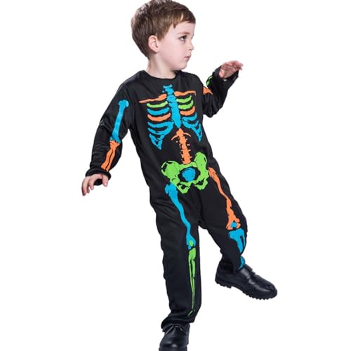 JPSDOWS Lose Skelett-Kostüme für Kinder, Halloween Gruseliger Onesie Lose Skelett Body, Halloween-Dekorationen für Zuhause, Schule, Spukhaus, Süßes oder Saures-Spiele, Halloween-Party von JPSDOWS