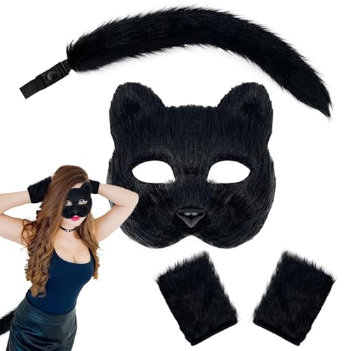 JPSDOWS Zubehör für Tierkostüme, Tierschwanz für Cosplay, verstellbare Ausrüstung mit atmungsaktivem Design und Handschuhen für Maskottchen, Fotoaufnahmen und Rollenspiele von JPSDOWS