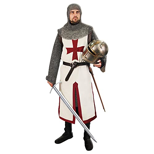 Herren Mittelalter Kreuzritter Kostüm Tempelritter Tunika Halloween Renaissance Midvil Anzug Herren Mittelalter Kreuzritter Kostüm Tempelritter Tunika Halloween Renaissance Midvil Anzug von JPXH