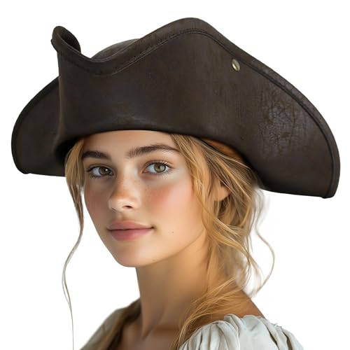 JPXH Kolonial Dreisporn Hut Damen Erwachsene Piraten Kostüm Zubehör Halloween Cosplay von JPXH