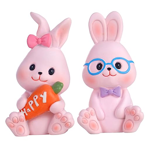 2pcs Harz Kaninchen Ornamente Miniatur Kaninchenkuchen Topper Dekorationen für Geburtstagsfeier Ostern Weihnachten 2pcs Harz Kaninchen Ornamente Miniatur Kaninchenkuchen Topper Dekorationen für Geburtstagsfeier Ostern Weihnachten von JPXXFM