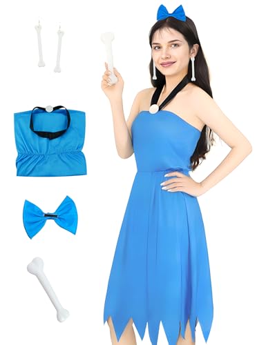 JQAKFIY Halloween-Kostüm für Erwachsene, Wilma-Kostüm, Cosplay, Party-Outfit, Blau, 3XL JQAKFIY Halloween-Kostüm für Erwachsene, Wilma-Kostüm, Cosplay, Party-Outfit, Blau, 3XL von JQAKFIY