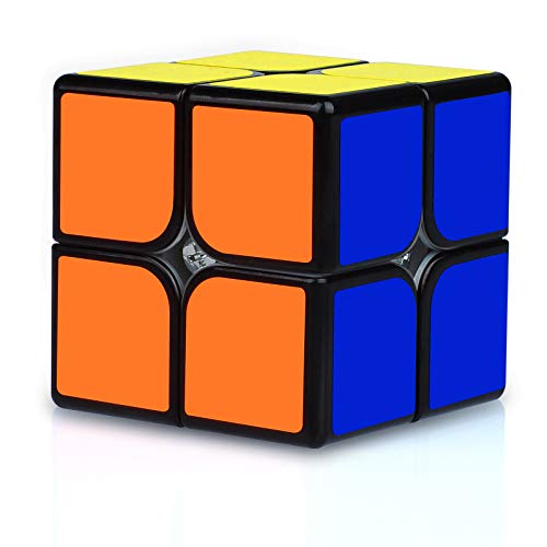 JQGO Zauberwürfel 2x2 Speed Puzzle Cube, 2X2x2 Magic Cube Zauber Würfel PVC Aufkleber für Kinder und Erwachsene, Spielzeug Geschenke für Kinder （Schwarz） von JQGO
