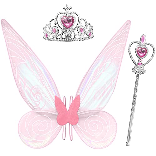 JQTOP 3-teiliges Set mit Engelsflügeln und Feenstäben, funkelnde Feenflügel für Kinder, Mädchen und Frauen JQTOP 3-teiliges Set mit Engelsflügeln und Feenstäben, funkelnde Feenflügel für Kinder, Mädchen und Frauen von JQTOP