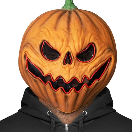 JQTOP Gruselige Kürbiskopfmaske für Halloween – Erwachsenenkostüm-Zubehör für Erwachsene – perfekt für Halloween-Partys und Kostüme von JQTOP